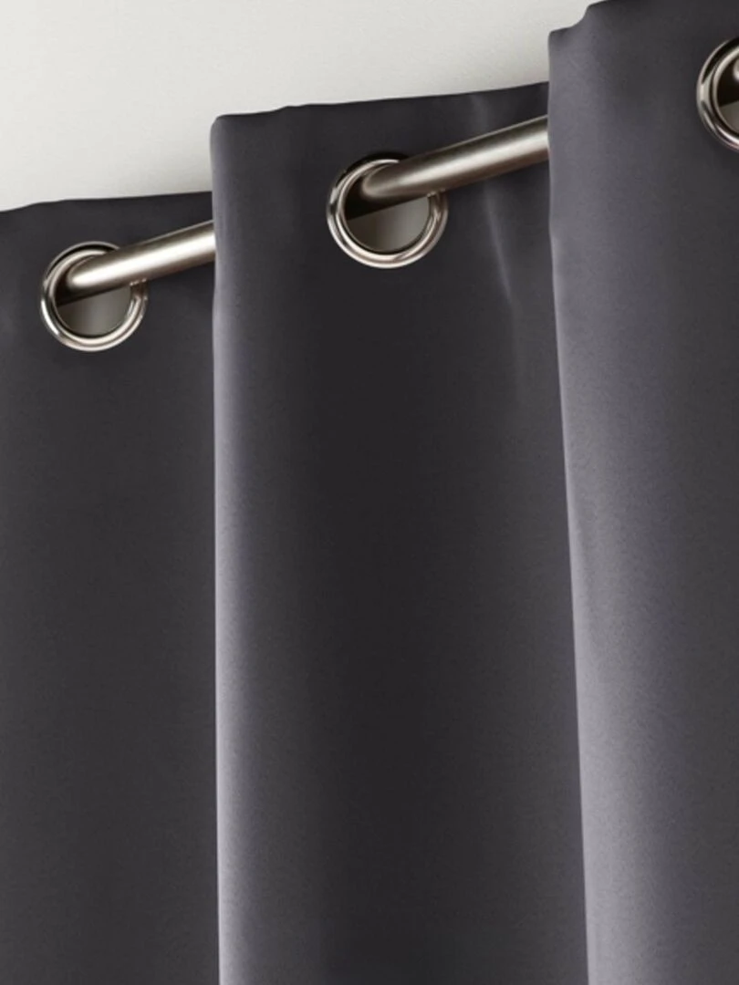 Rideau occultant uni à oeillets   Bleu ardoise