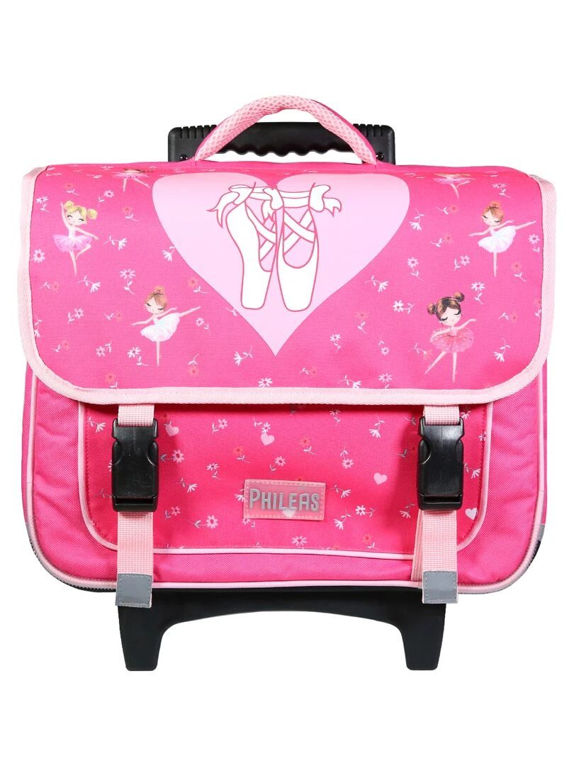 BAGTROTTER Cartable à roulettes 38 cm Phileas Rose Danseuses Rose