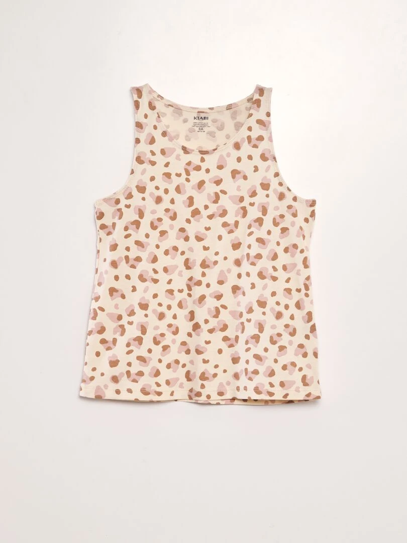 Débardeur imprimé à dos nageur Beige