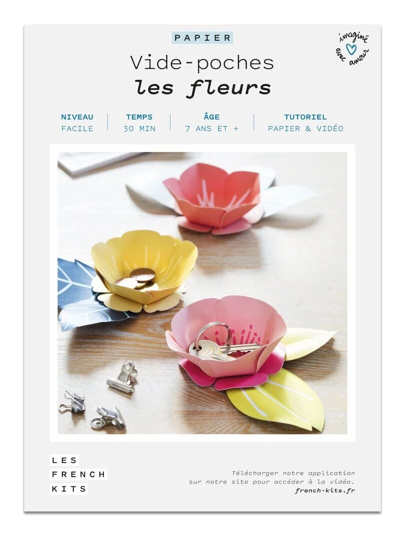 Coffret DIY papier 3 Vide poches Fleurs N/A