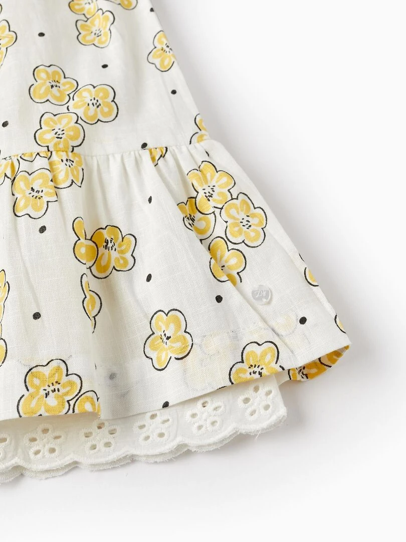 Robe avec Motif Floral pour Fille manches courtes MATISSE   Beige clair