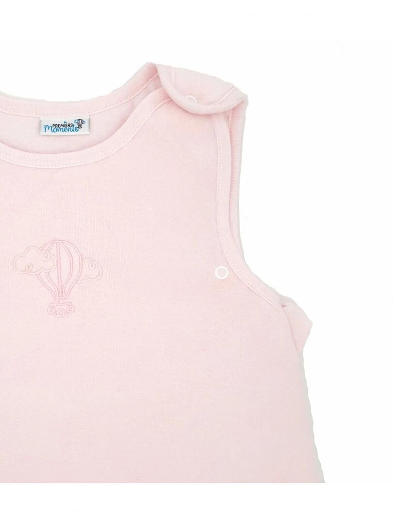 Gigoteuse évolutive 3 6 mois en Velours & Coton Bio Pivoine Rose clair
