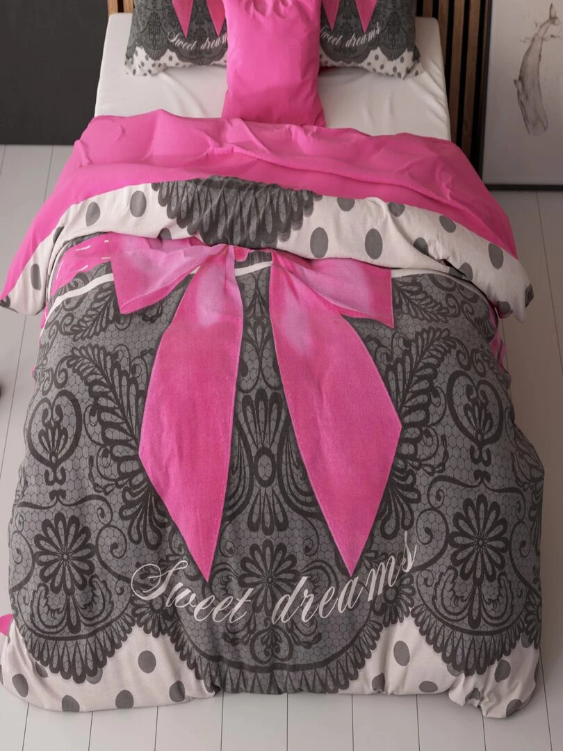 Parure de Lit Coton Romantique Déco   Rose