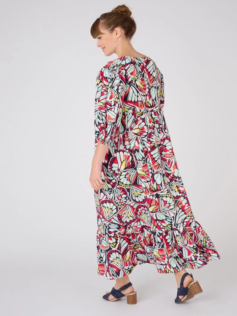 Robe imprimée manches bouffantes Climatyl   Damart   Bleu