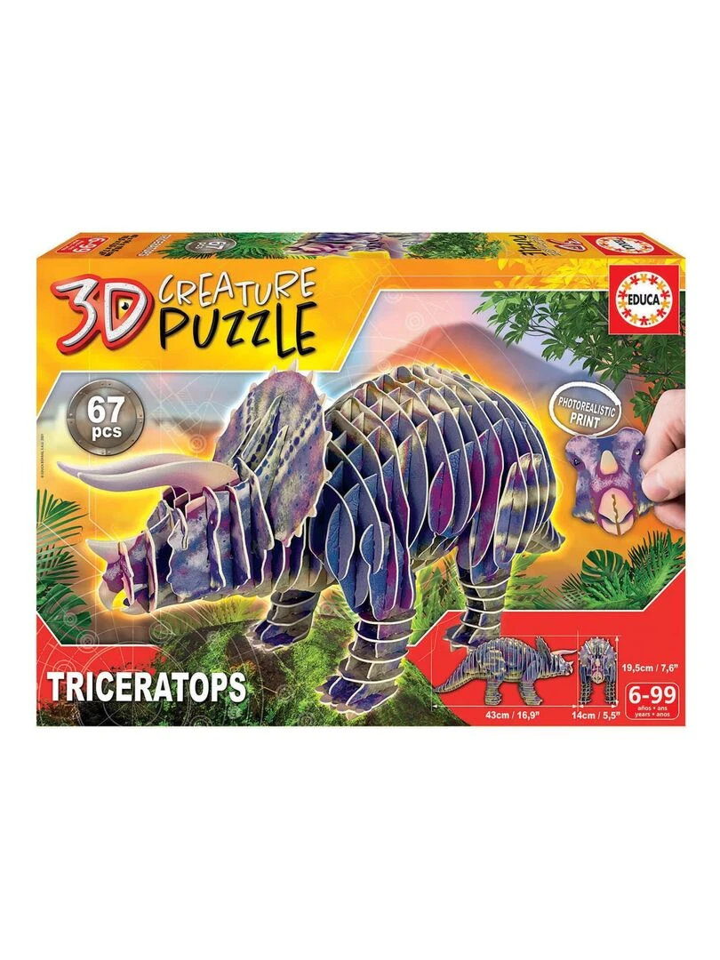 Puzzle Creature 3D 67 pièces : Triceratops N/A