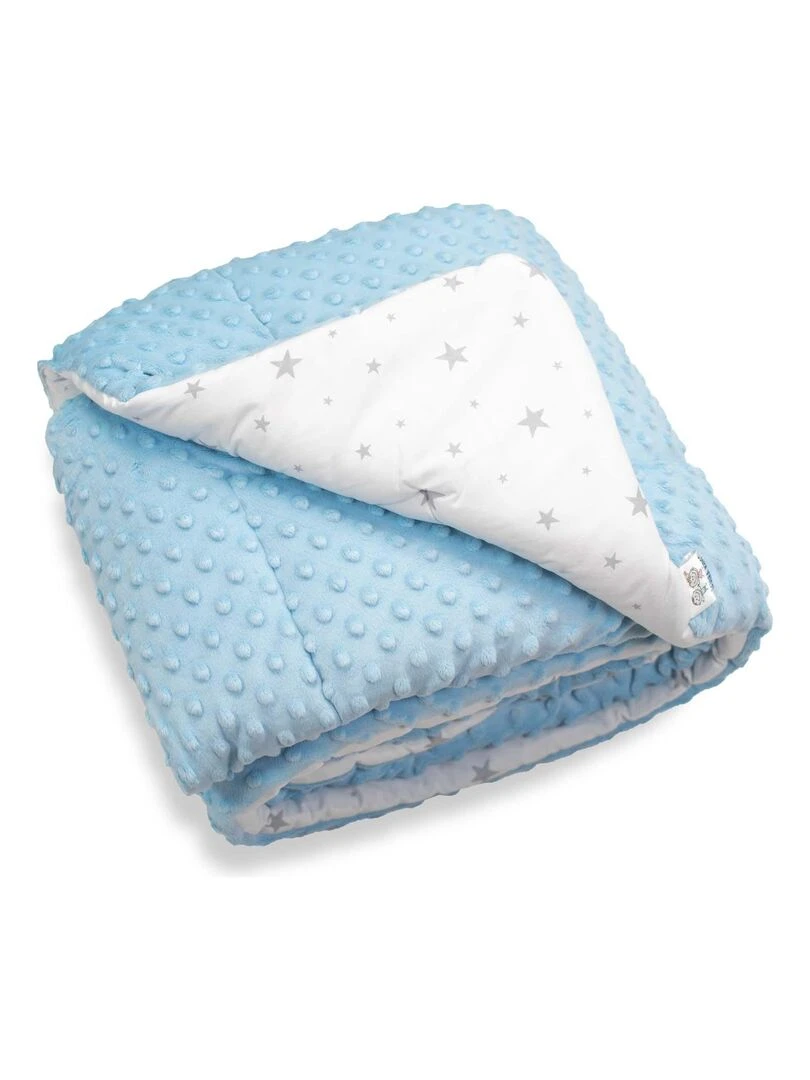 Couverture bébé réversible et ultra douce STELLA Bleu