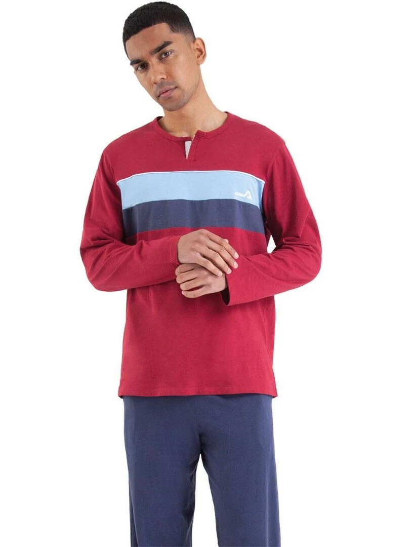 Pyjama long homme Chic Violet prune