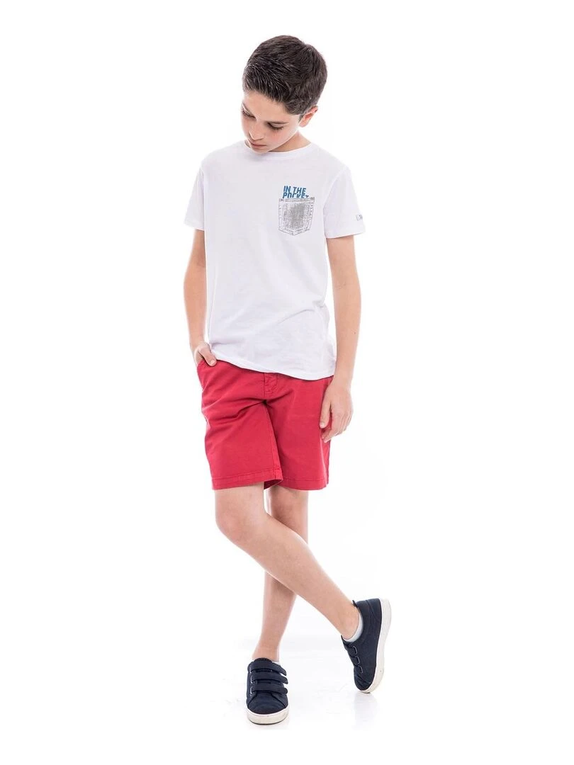 Bermuda chino slim BERKLEY BOY   Rouge