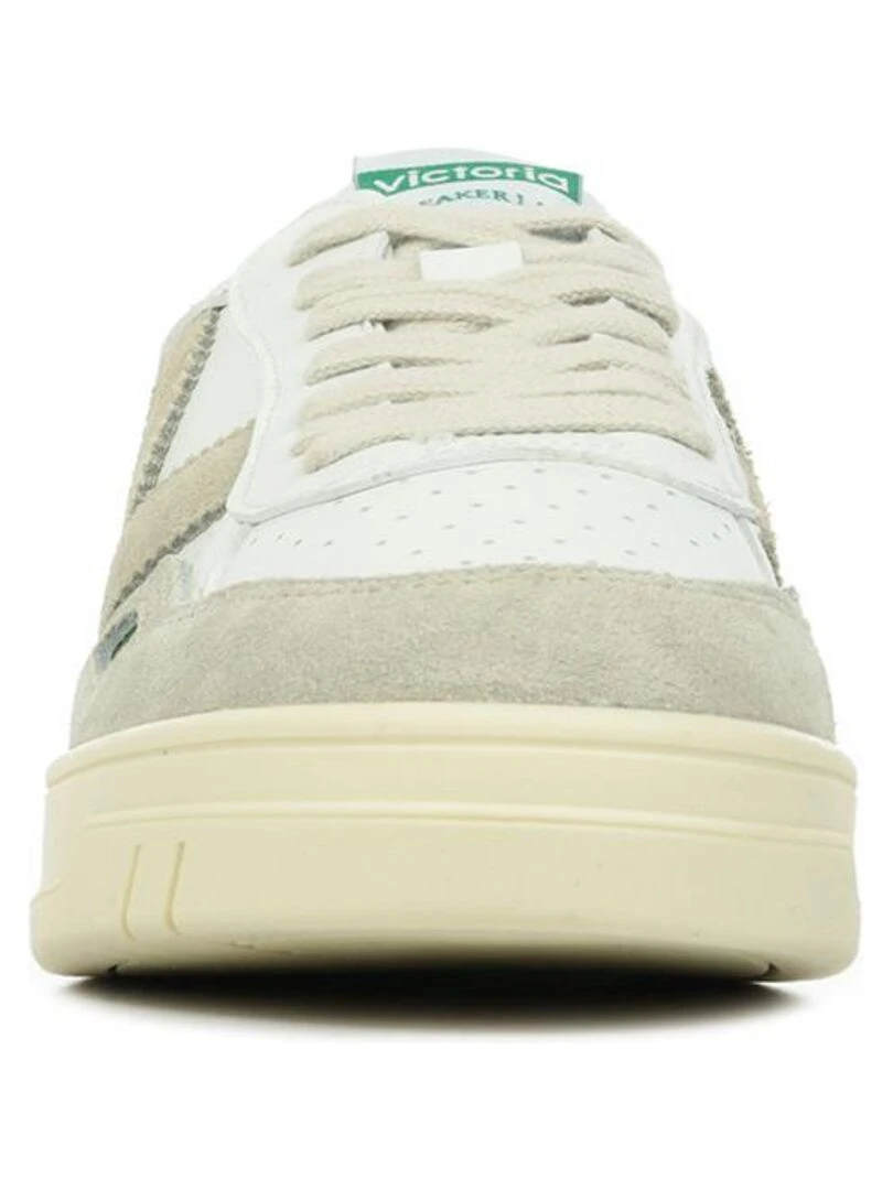 Baskets Victoria Seul Retro Efecto Piel & Serra   Blanc