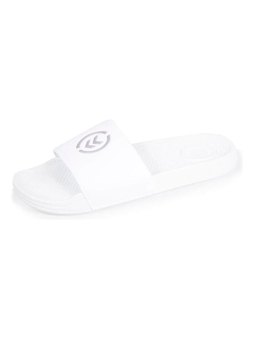 Mules claquettes Femme Logo Blanche   Blanc
