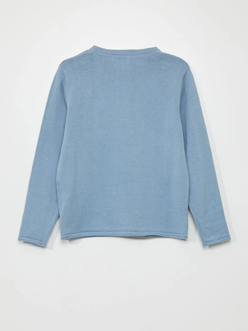 Pull à col tunisien   Bleu