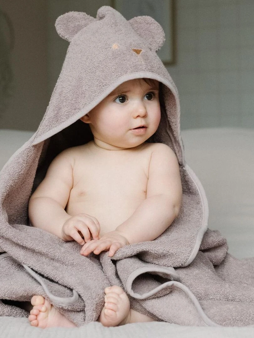 Cape de bain Ourson LITTLE CREVETTE Violet
