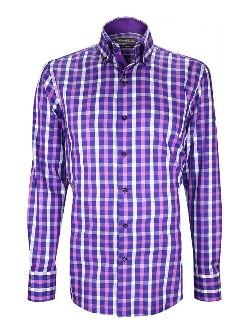 Chemise double col à coudières LORENZO Violet