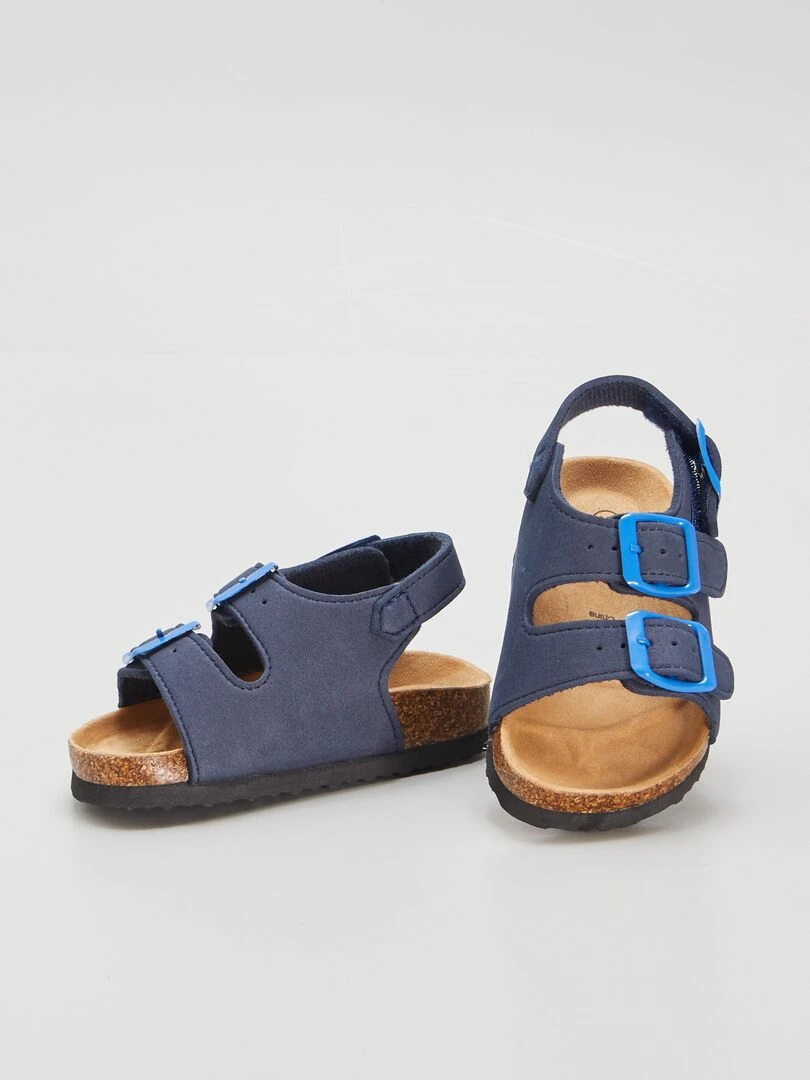Sandales avec brides à scratch à la cheville   Bleu marine