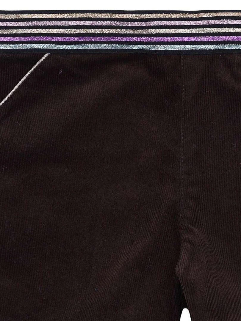 Short Hiver Fille  Velours Marron  Ceinture à Paillettes  POUPETTE   'LA FAUTE A VOLTAIRE'   Marron