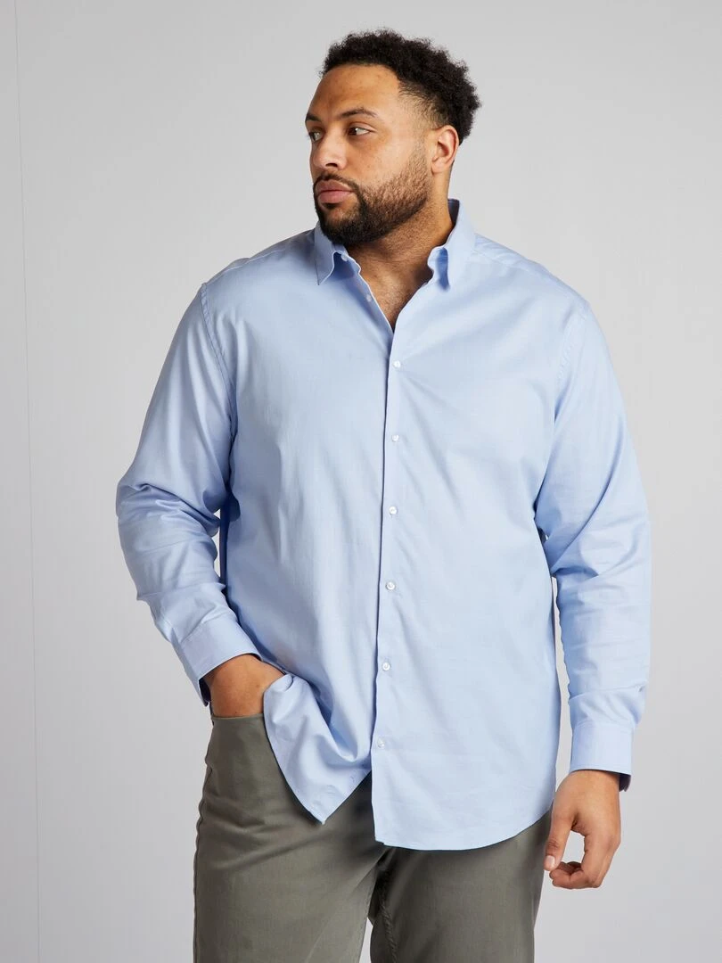 Chemise en coton dobby Bleu clair
