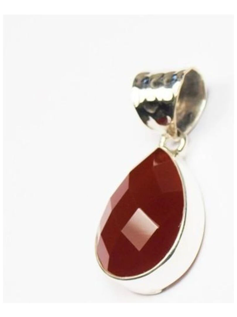 Pendentif argent & cornaline Bijoucolor Argent