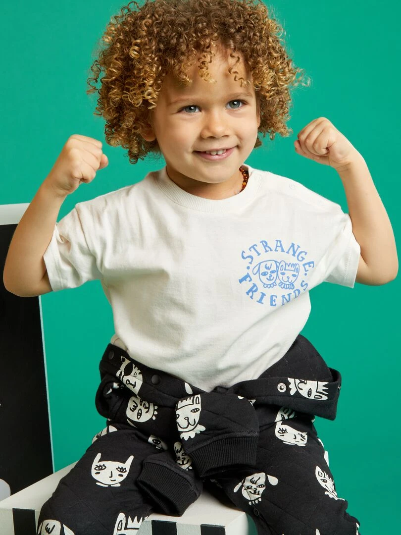 T shirt à col rond X Little Bad Wolf   Mixte   Blanc