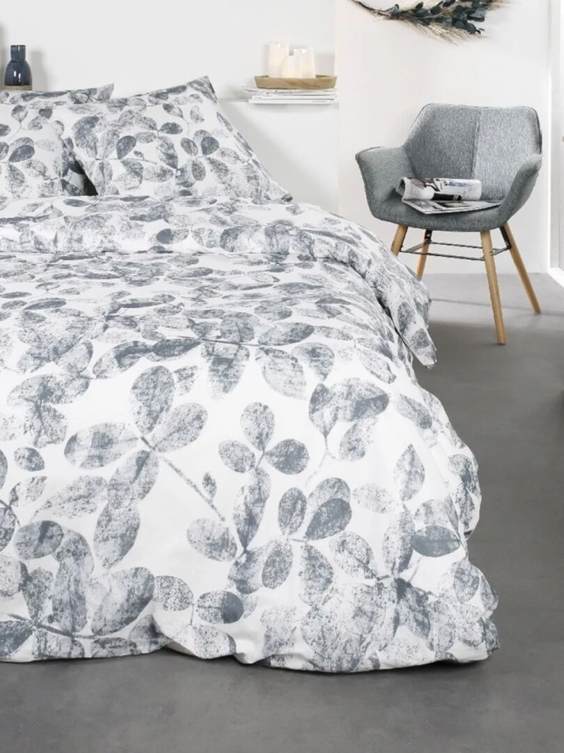 Housse de couette Sunshine Vivario + taie(s) 100% coton 57 fils Blanc