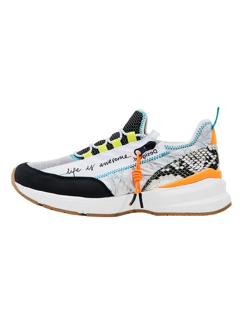 Basket à Lacets Desigual Moon Zipper Snake Blanc