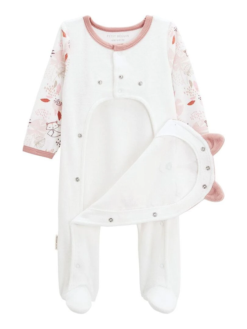 Pyjama bébé en velours ouverture pont Machu Picchu   Rose