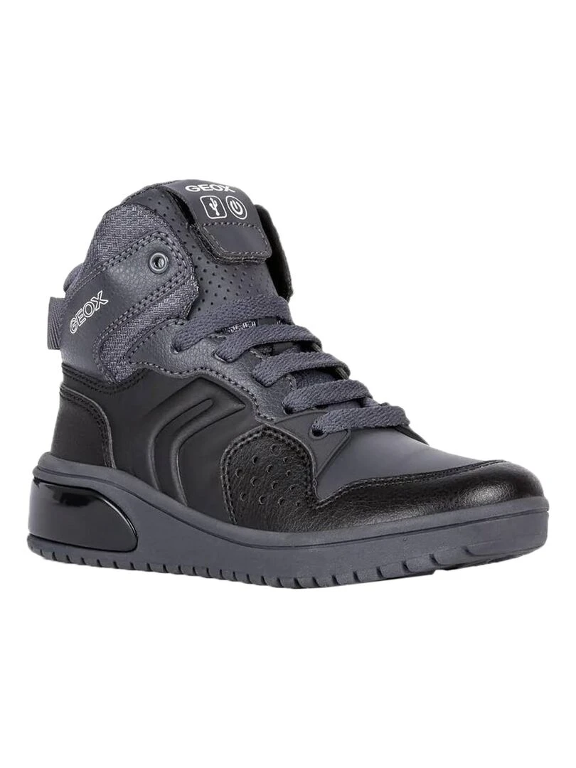 Basket Montante Geox EnfantGarcons J Xled B.A SYNT+TUMB.SYNT J947QA Noir