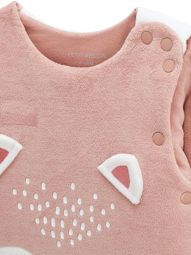 Gigoteuse d'hiver en velours avec manches amovibles Machu Picchu   Rose