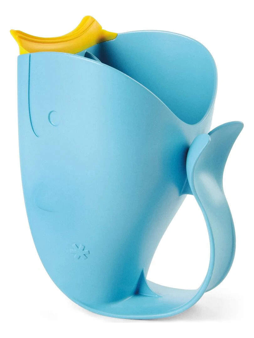 Rince tête baleine Moby bleu et jaune   Bleu