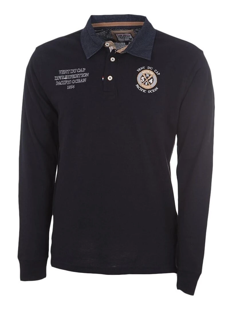 Polo manches longues garçon ECENICE VENT DU CAP Bleu marine