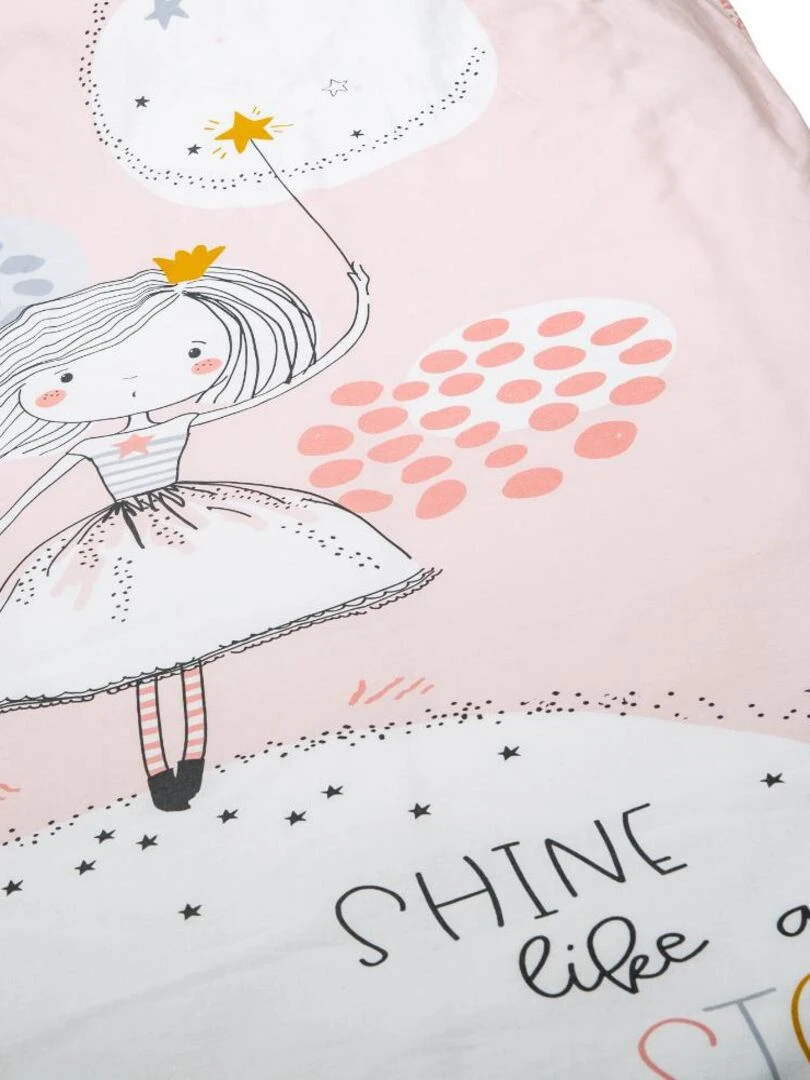 Bleu Câlin   Caradou® Shine Avec Couette 90x190cm Parure Enfant Princesse   Rose