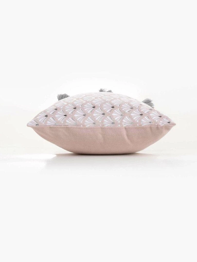 Coussin pompons 30x50 métallisé Artchic rose Rose
