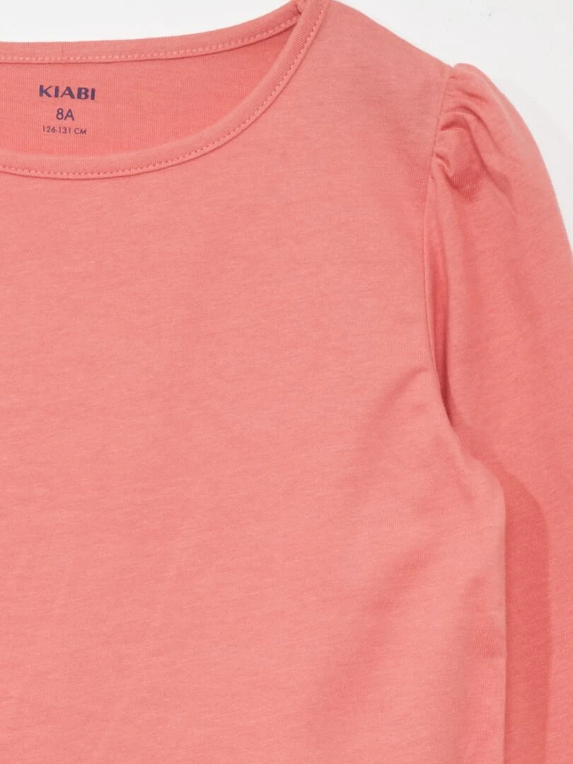 T shirt en jersey à manches longues   Rose foncé