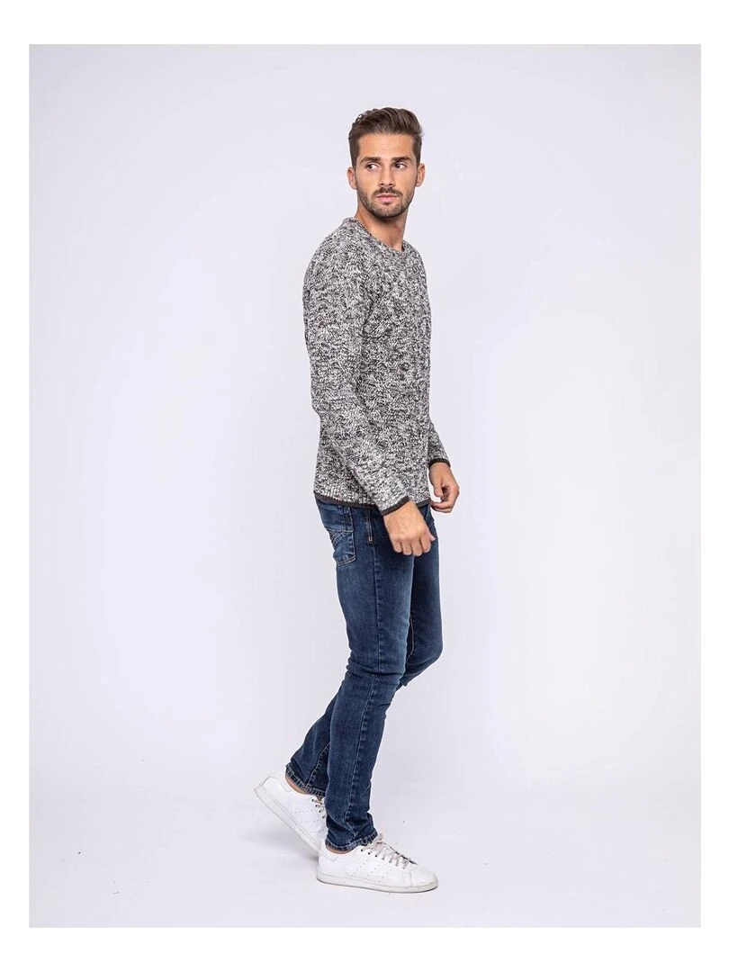 Pull col rond LALAK   Gris foncé