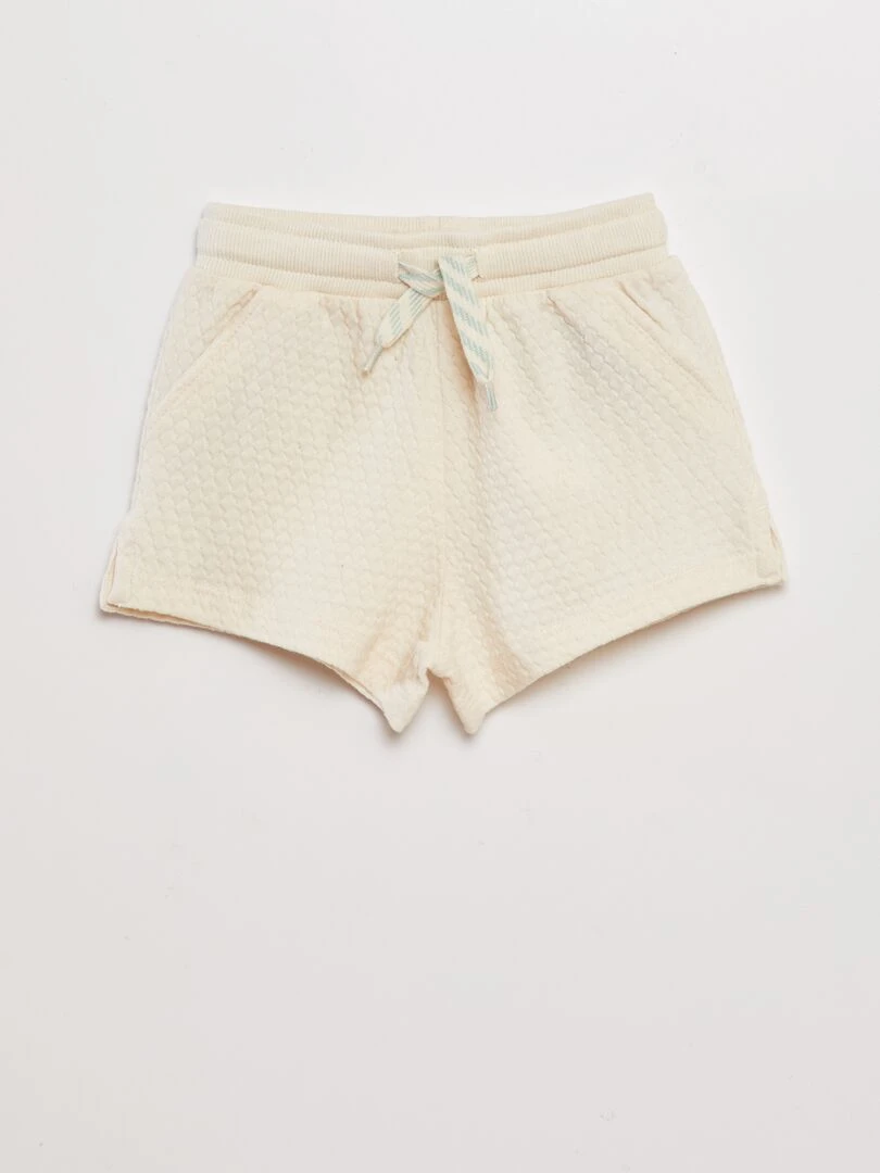 Short en jersey matelassé Blanc