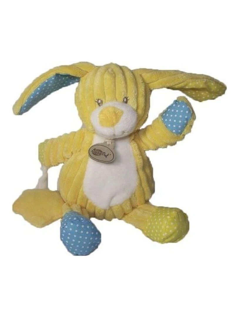 doudou Babynat Lapin Jaune etoile jaune hochet BN738 Les Coteles Hochet Jaune