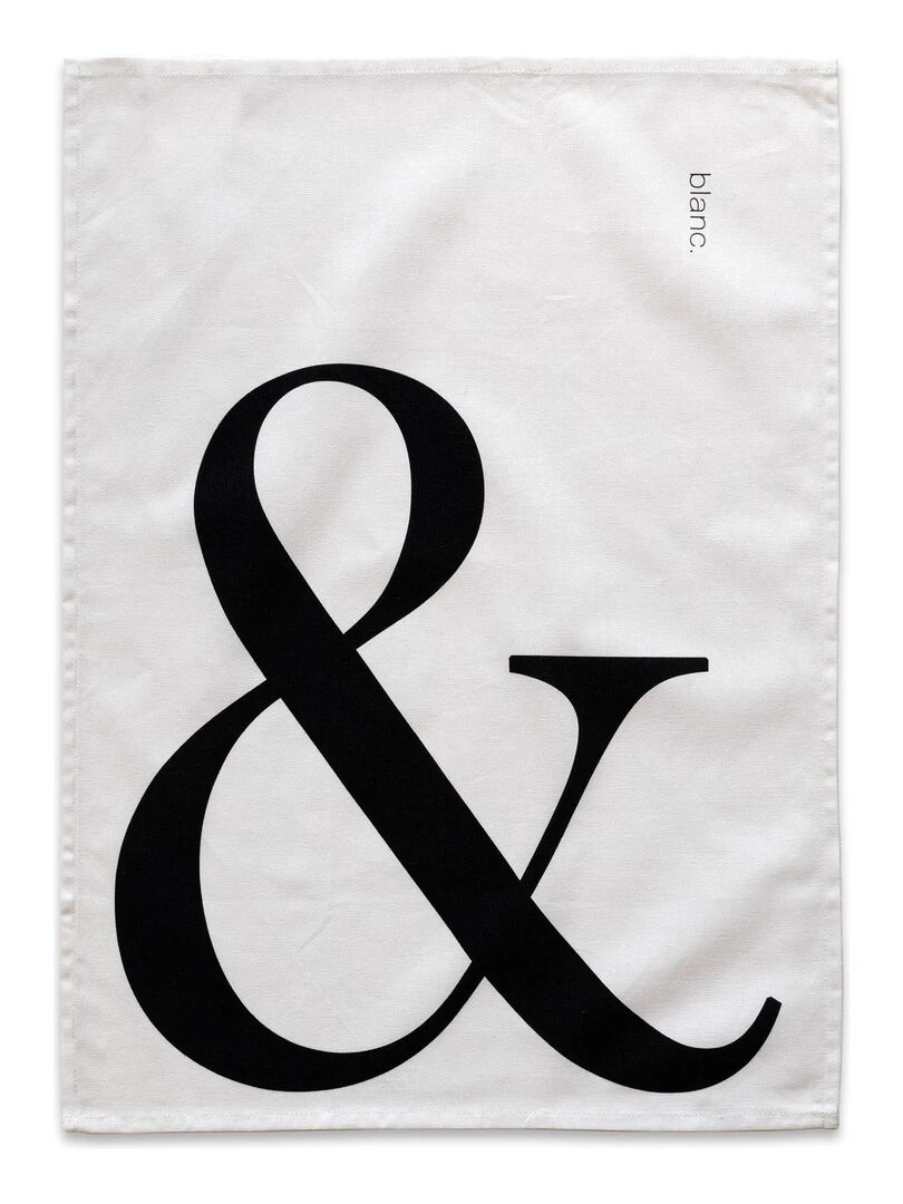 Torchon (2 pièces) Ampersand "Happyfriday" Blanc
