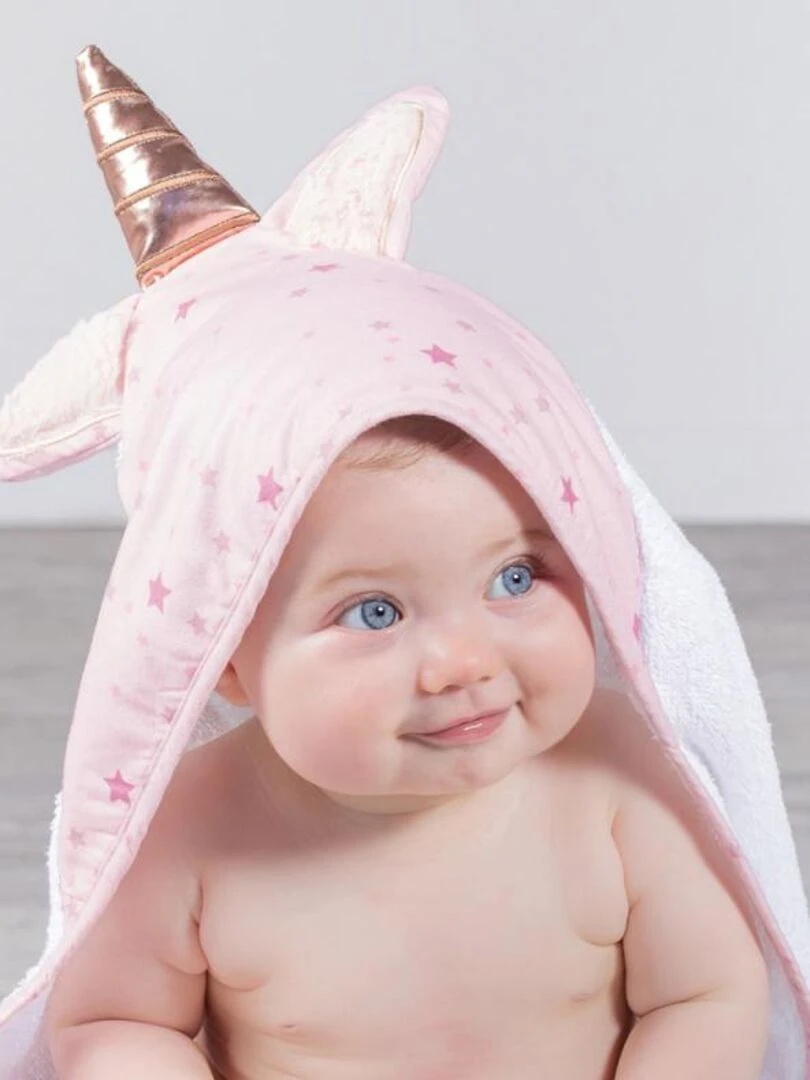 Sortie de bain avec gant Jolly   Rose