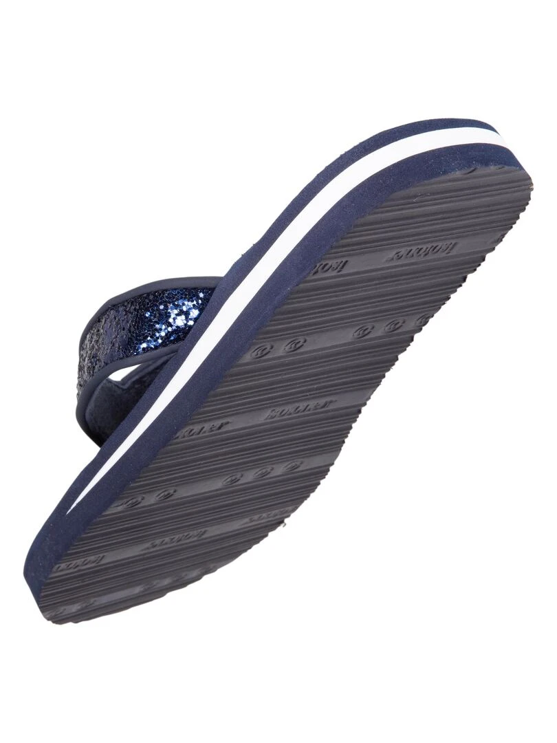 Tongs Femme unie à perles yoga confort Marine   Bleu marine