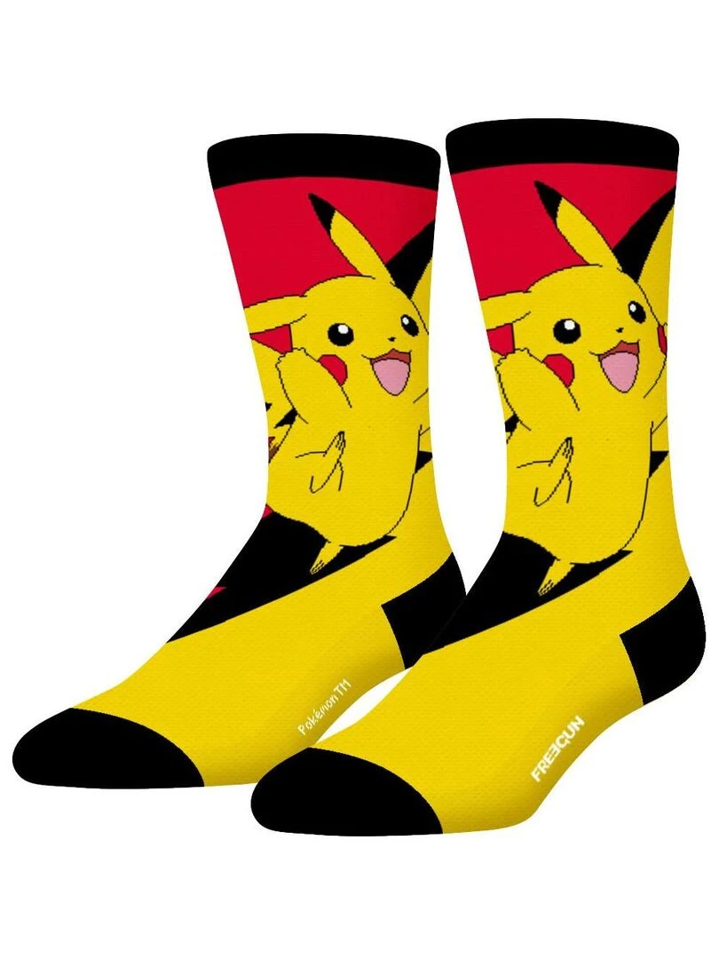 Lot de 4 paires de chaussettes homme Pokémon Freegun Jaune