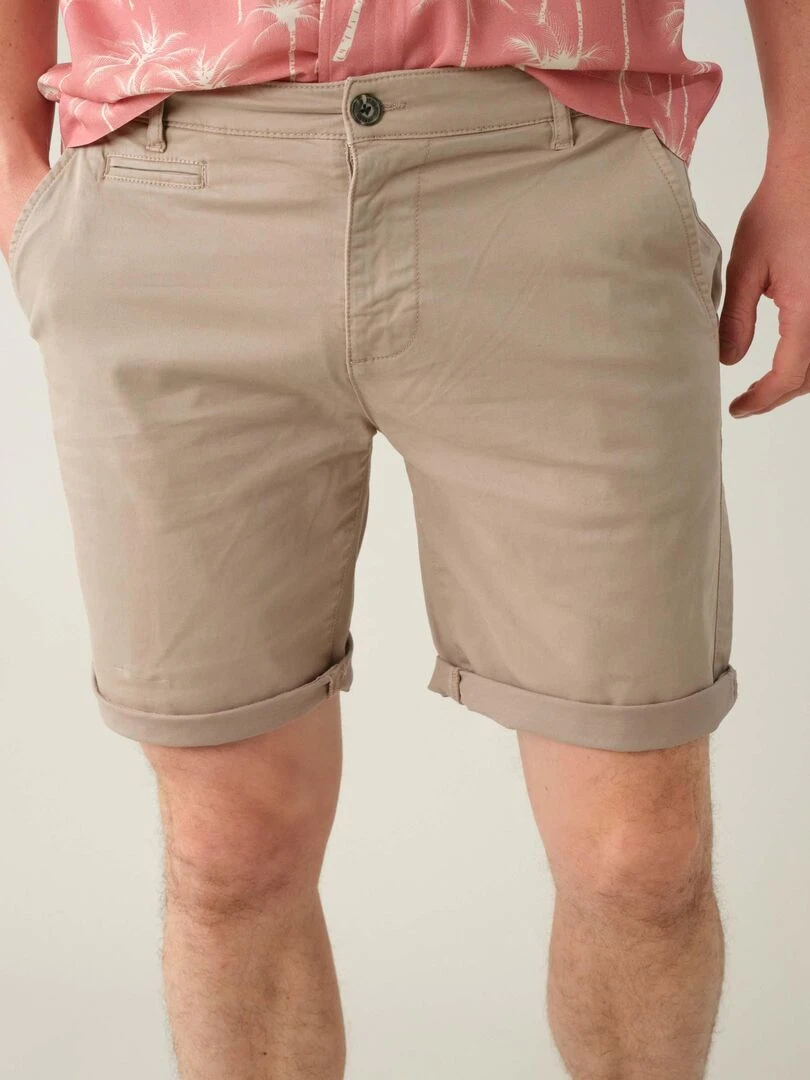 Bermuda pour homme avec poche à l'italienne 'Deeluxe'   Beige sable
