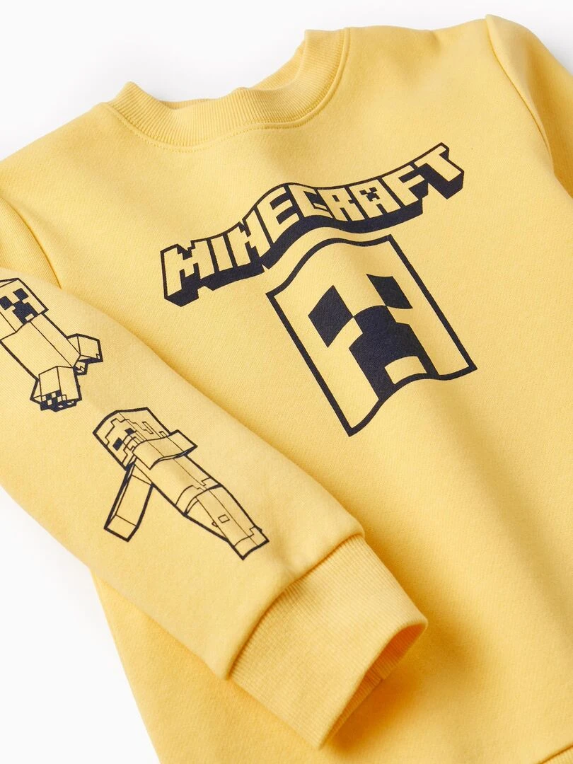 Pull en maille en coton pour garçon 'Minecraft'  LICENSE   Jaune foncé
