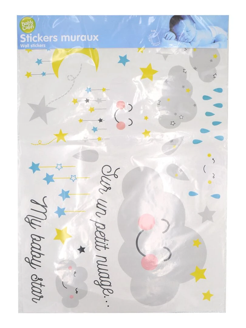 Stickers muraux décoratifs 46x68 cm Nuage   Gris