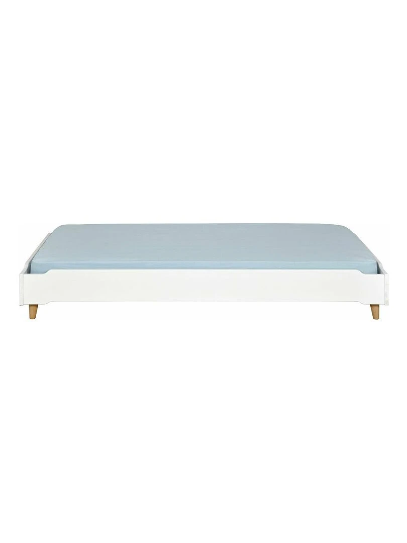 Lit empilable avec pieds et matelas Jelly   AKITEN RETAIL   Blanc Blanc