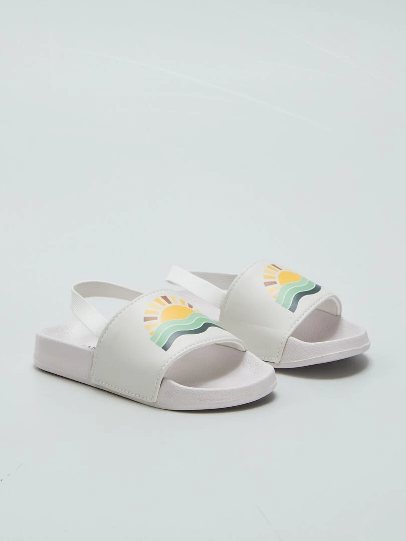 Mules de piscine élastiquées Beige