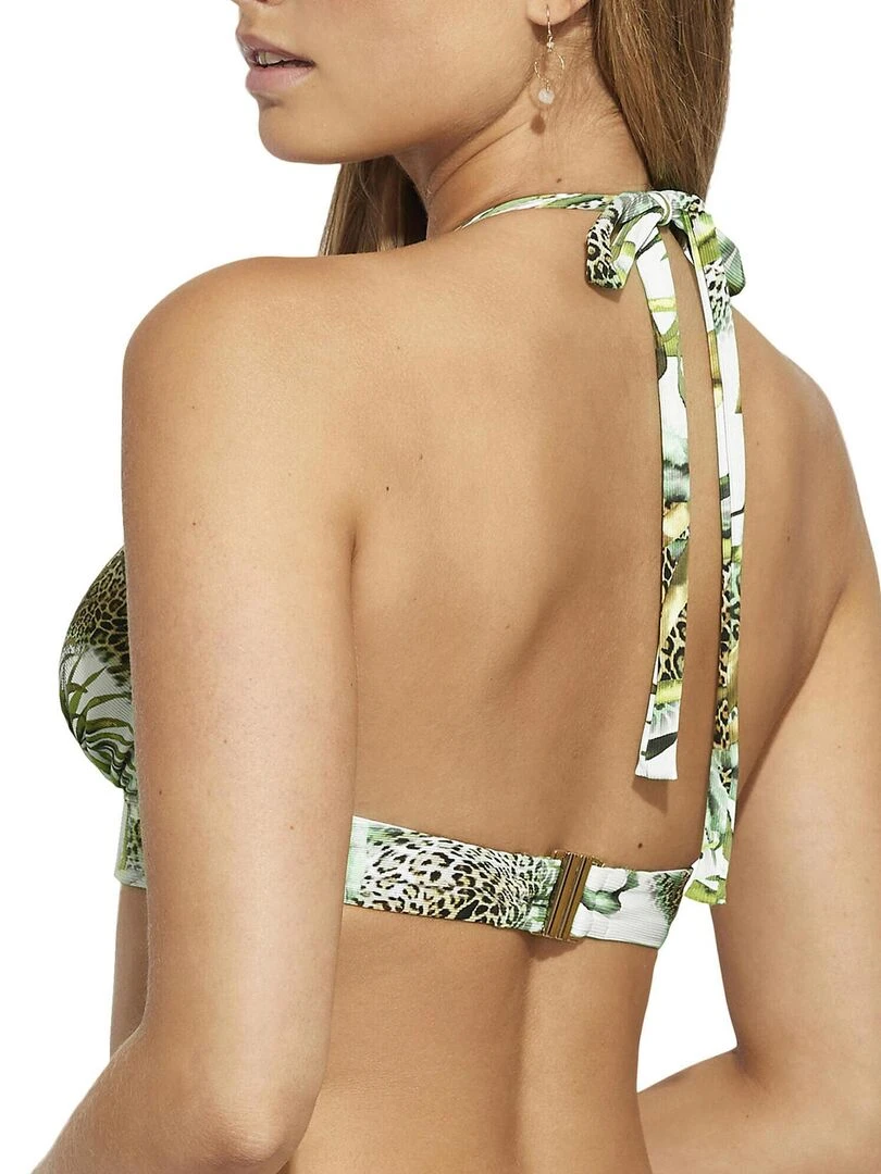 Haut maillot de bain triangle préformé dos nu Paradise Blanc