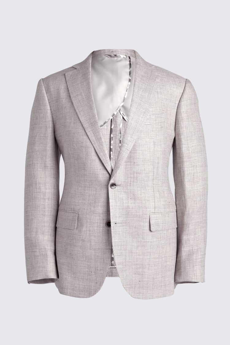 Tailored Fit White Matte Linen Jacket   Buy Online at Moss