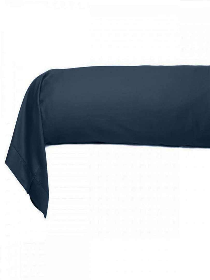 Blanc Avenue Taie De Traversin 86x185 Cm Satin De Coton Bleu foncé