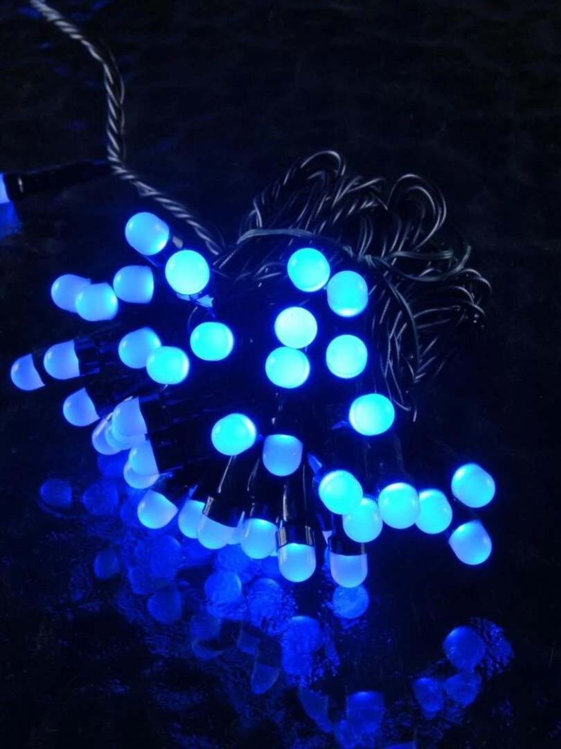 Guirlande extérieure 20m 200 leds bleues 8 fonctions animées Noir Noir