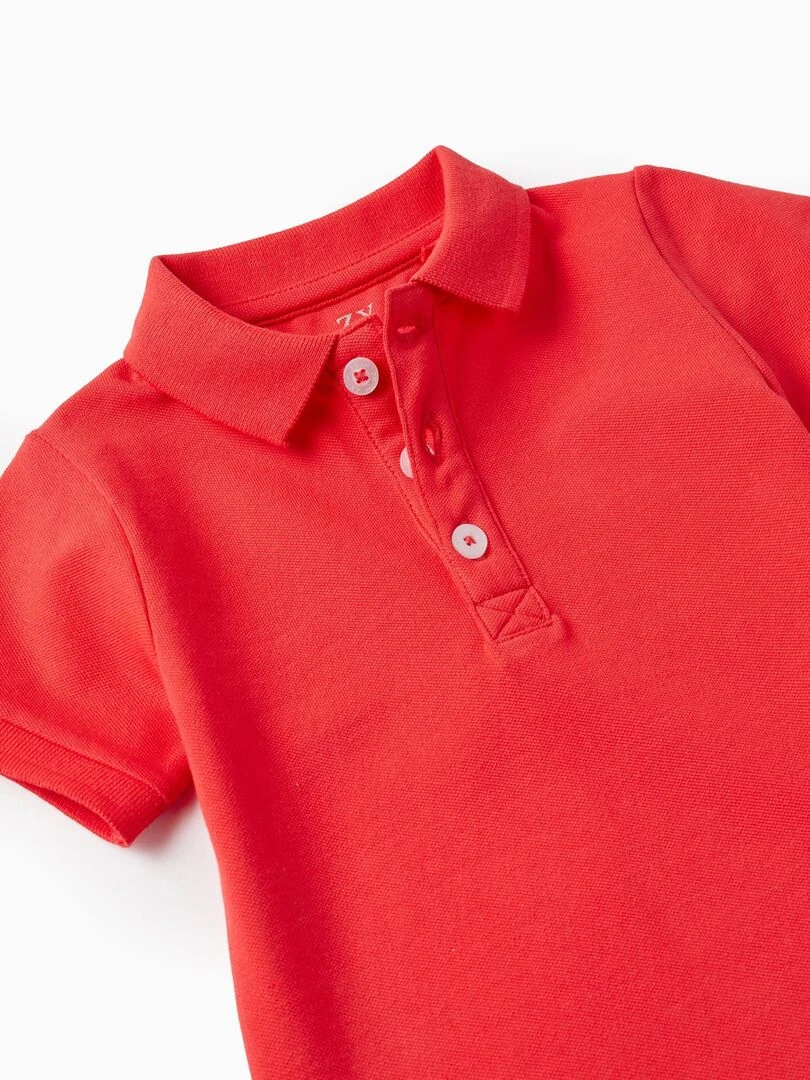 Polo À Manches Courtes En Piqué De Coton Pour Bébé Garçon manches courtes PICASSO   Rouge