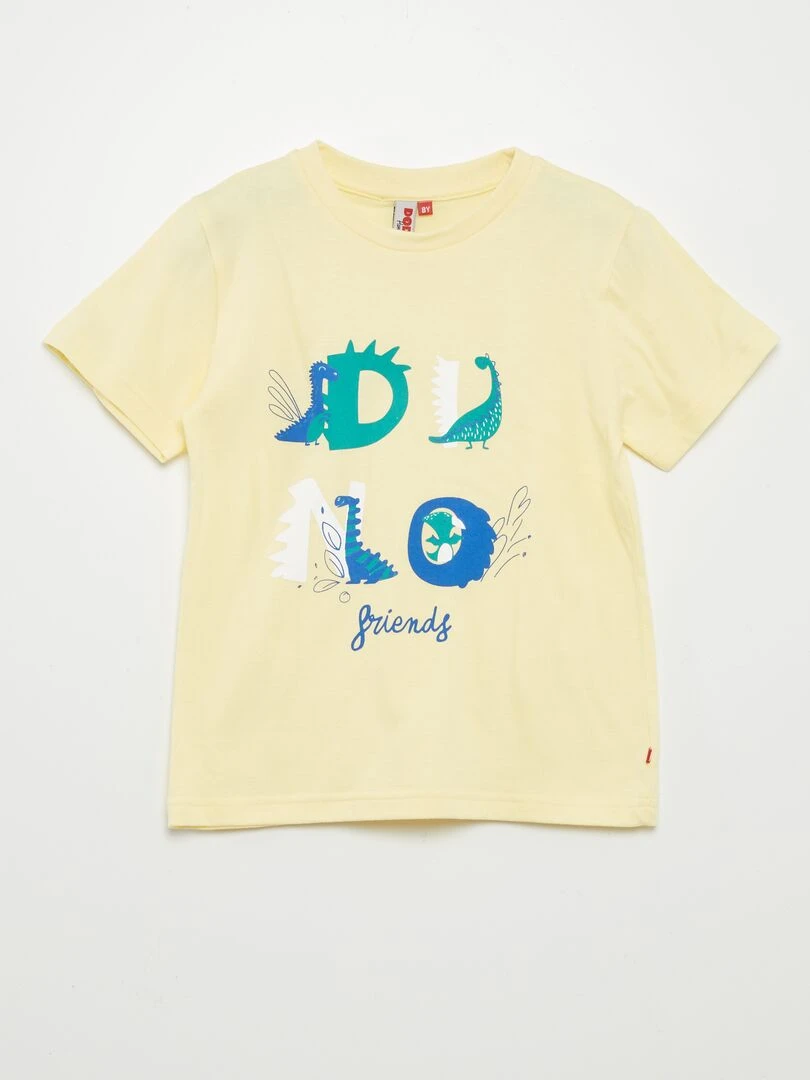 Pyjama court 'dinosaures' short + t shirt   2 pièces   Jaune